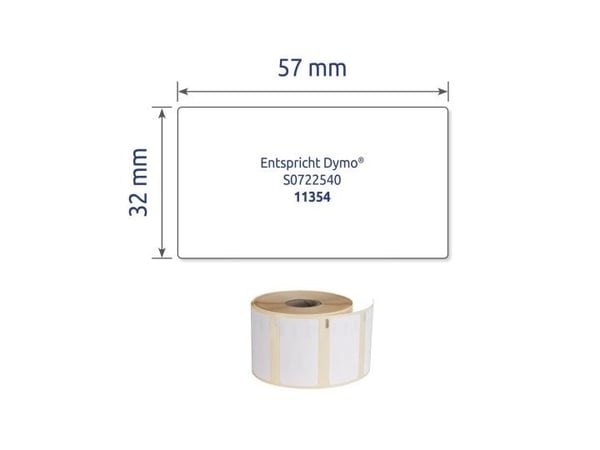 Avery Zweckform - Fjernbart adhesiv - hvit - 32 x 57 mm 1000 etikett(er) (1 rull(er) x 1000) merkelapper