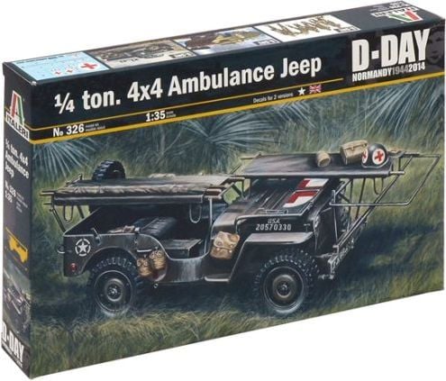 Italeri 326, 1:35, Monteringssett, Militært ingeniørkjøretøy, AMBULANCE JEEP, Alle kjønn, Plastikk