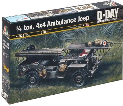 Italeri 326, 1:35, Monteringssett, Militært ingeniørkjøretøy, AMBULANCE JEEP, Alle kjønn, Plastikk