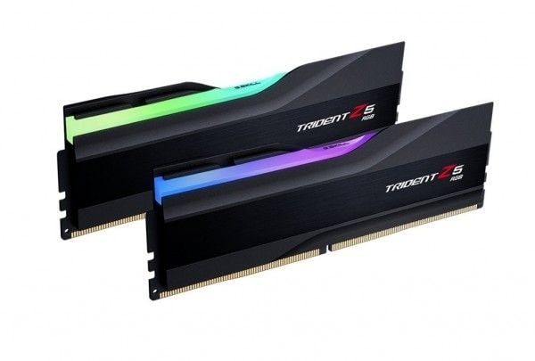 G.Skill Trident Z5 RGB - DDR5 - sett - 64 GB: 2 x 32 GB - DIMM 288-pin - 6400 MT/s / PC5-51200 - CL32 - 1.4 V - ikke-bufret - ikke-ECC - matt svart...