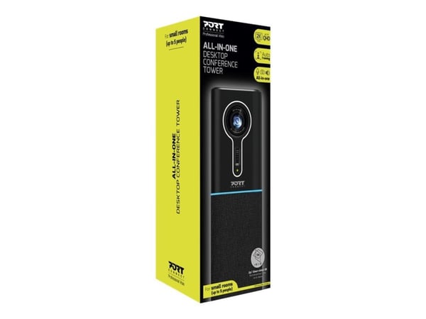 PORT Connect - All-In-One Design - konferansekamera - tårn - farge - 3.68 MP - 2560 x 1440 - 2K - lyd - USB - DC 5 V