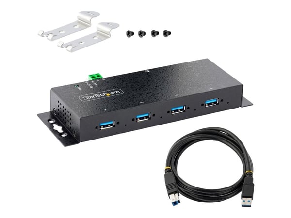 Startech 4-Port Industrial USB 3.0 5Gbps Hub, Rugged USB Hub w/15kV Air/8kV Contact ESD and Surge Protection, DIN/Wall/Desk Mountable USB-A Hub, US...