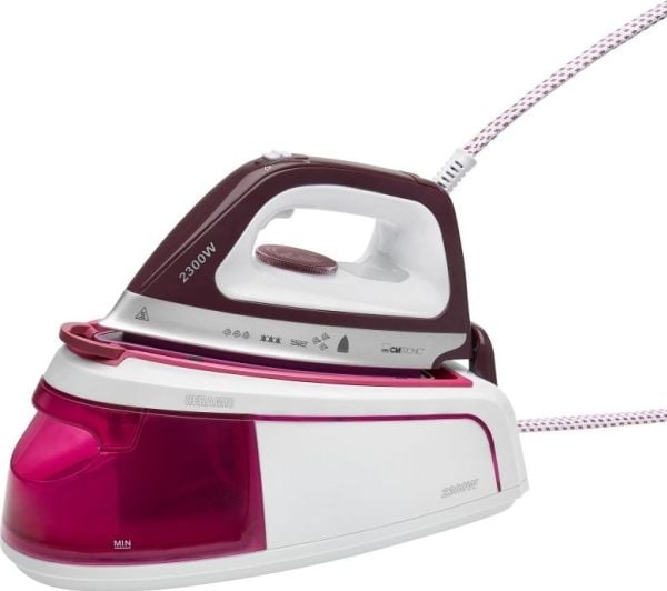 Clatronic DBS 3749 - Dampstrykejern - såleplate: Superglide - 2300 W - hvit/lilla