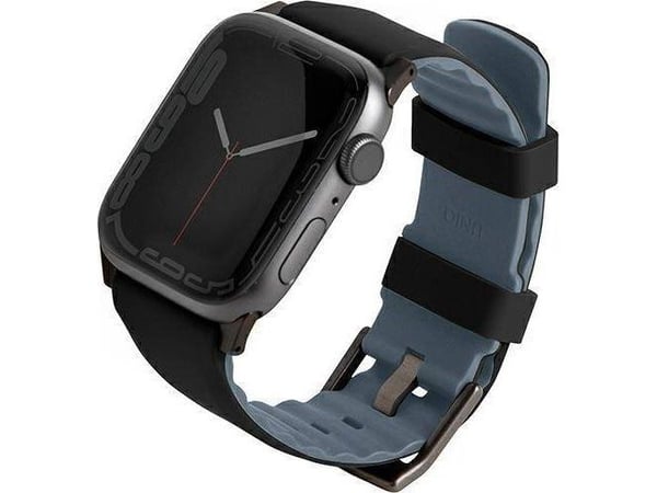Uniq Magneetti-/dupleksiranneke Apple Watch 4/5/6/6/6/7/8/8/8/SE/ULTRA älykellolle, musta, 42/44/45mm