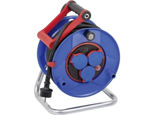 Brennenstuhl 25m H07RN-F 3G1,5, 25 m, IP44, Monivärinen, 3 AC-pistorasia(a), Musta, 1 kpl