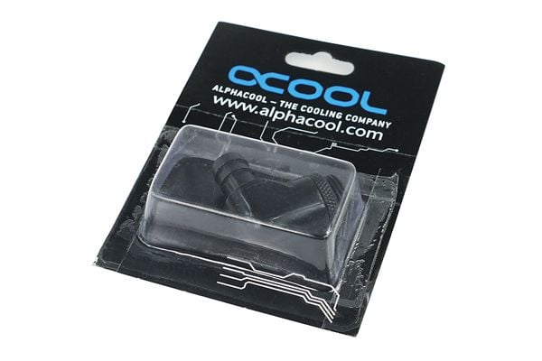 Alphacool HF-liitin suora G1/4 tuuman uros 10mm ID, 90 astetta - musta