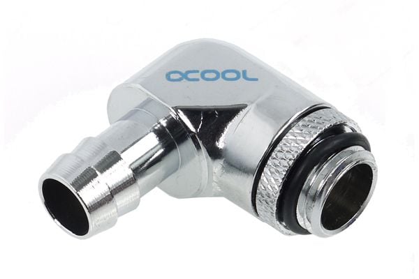 Alphacool HF-tilkobling rett G1/4 tommer AG til 10 mm ID, 90 grader - krom