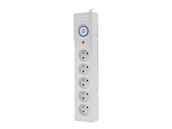 Armac Z5 - Ylijännitesuoja - AC 250 V - 2500 Watt - lähtöliittimet: 5 - 3 m kaapeli - harmaa