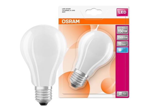 OSRAM 4058075305038 LED-lampa (RGB) Energiklass D (A - G) E27 Glödlampa 17 W Kallvitt (Ø x L) 70,0 mm x 118 mm 1 st