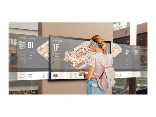 Samsung QM55B-T - 55" Diagonalklasse QMB Series LED-bakgrunnsbelyst LCD-skjerm - intelligent skilting - med berøringsskjerm - Tizen OS - 4K UHD (21...
