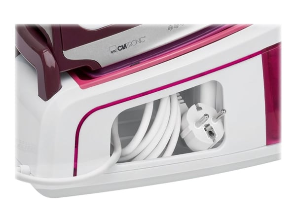Clatronic DBS 3749 - Dampstrykejern - såleplate: Superglide - 2300 W - hvit/lilla