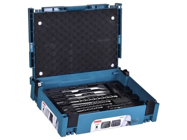 Borr-/mejselsats MAKITA SDS - set med 17 delar + mejslar - MAKPAC-fodral (MAKPAC dekle)