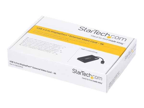 StarTech.com USB32DP4K, 3.2 Gen 1 (3.1 Gen 1), USB A-tyyppi, DisplayPort-lähtö, 3840 x 2160 pikseliä