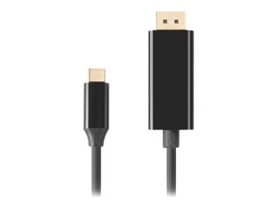 Lanberg - Adapterkabel - USB-C (hann) til DisplayPort (hann) - USB 3.2 Gen 2 - 50 cm - støtte for 4K 60 Hz (3840 x 2160) - svart