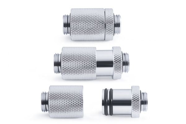 Alphacool ES D-pistoke, jäähdyttimen kiinnitys, messinki, kromi, 1/4", Hanstik, 1,5 bar