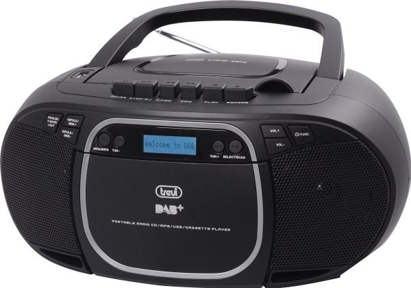 Trevi CMP 576 DAB, Digitalt, DAB, DAB+, FM, 87,5 - 108 MHz, 174.928 - 239.200 MHz, Spiller, CD, CD-R, CD-RW