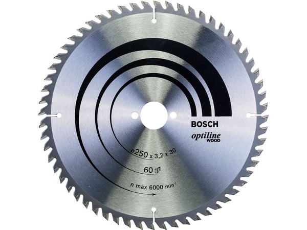 Bosch RUNDSAVKLINGE OPTILINE 250X3,2X30MM 60T 60T