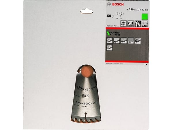 Bosch RUNDSAVKLINGE OPTILINE 250X3,2X30MM 60T 60T