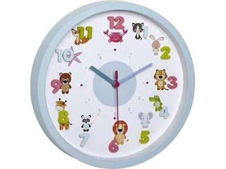 TFA-Dostmann 60.3051, Vegg, Quartz clock, Sirkel, Blå, Grønn, Rosa, Plast, Barn