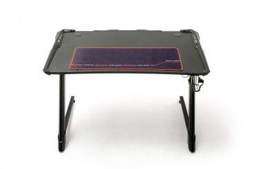 DXRacer MASTER LED, Rak, Rektangulär form, Spela, Svart, Z-ben, Svart, Röd