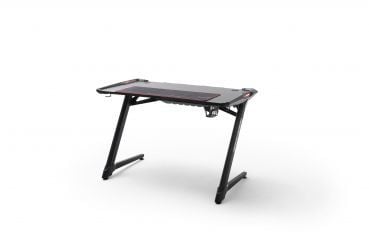 DXRacer MASTER LED, Rak, Rektangulär form, Spela, Svart, Z-ben, Svart, Röd