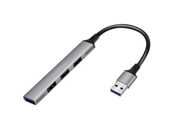 LogiLink UA0391 - USB 3.0/2.0 4-Port Hub Aluminium 4xA slim USB-A-Kabel - Kabel