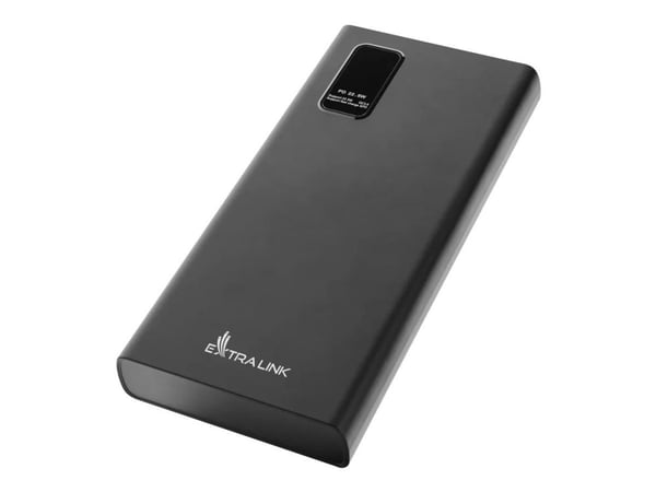 Extralink EPB-067B - Powerbank - 10000 mAh - 22,5 Watt - 4,5 A - Pikalataus - 3 ulostuloa (24-nastainen USB-C, 2 x 9-nastainen USB-tyyppi A) - laji...