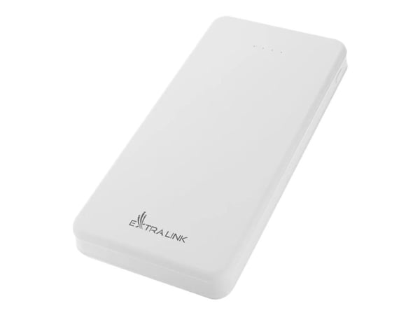 Extralink EPB-078W - Strømbank - 10000 mAh - 10 watt - 2.1 A - 2 utgangskontakter (USB) - hvit
