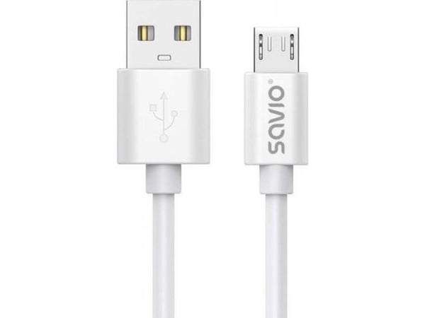 Savio USB cable 3 m USB 2.0 USB A - Micro USB White CL-167, 3 m, USB A, Micro-USB A, USB 2.0, Hvit