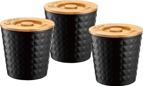 Klausberg 3 oppbevaringsbokser for kaffe, te og sukker KB-7486