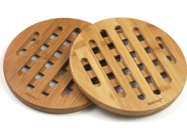 KingHoff set med runda underlägg i bambu 17,5 cm KINGHOFF [KH-1215]