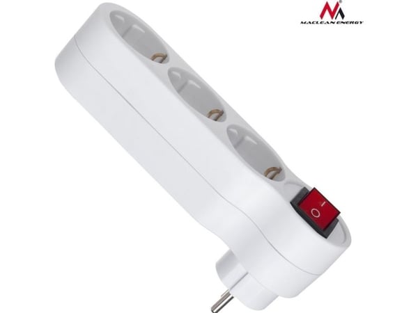 Maclean MCE216 Electricity Socket, Triple with Switch and Ground, 16A, German Version