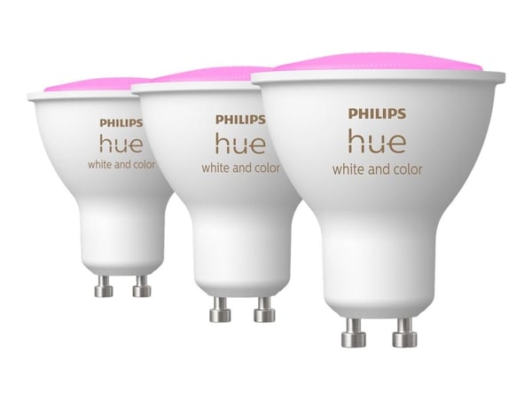 Philips Hue White and Color Ambiance - LED-lyspære - GU10 - 5 W (ekvivalent 35 W) - klasse G - 16 millioner farger - 2000-6500 K (en pakke 3)