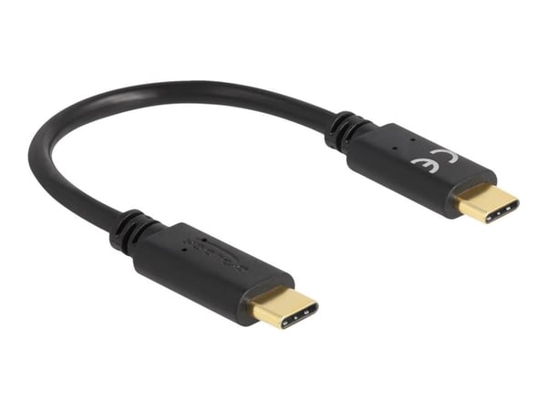 Delock - USB-kabel - 24 pin USB-C (hann) til 24 pin USB-C (hann) - 5 A - 15 cm - svart