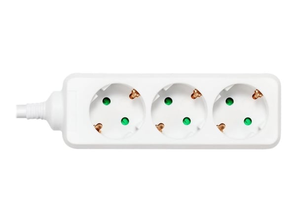 DELTACO GT-0303 - Förlängningskabel för ström - power CEE 7/7 (hane) till power CEE 7/3 (hona) - 1.5 m - vit