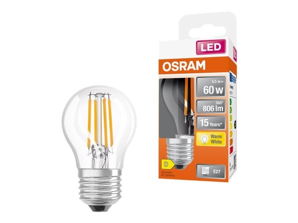 Osram STAR, 5,5 W, 60 W, E27, 806 lm, 15000 h, Lämmin valkoinen