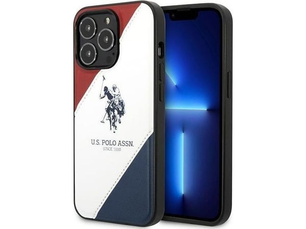 Kotelo Us Polo Assn US Polo US Polo US Polo USHCP14LPSO3 iPhone 14 Pro 6.1 Valkoinen kolmivärinen painatus