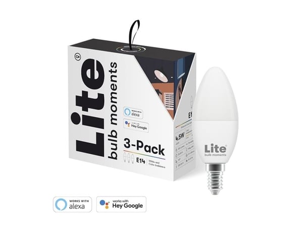 Lite Bulb Moments E14 C35 RGB 2700 - 6500K 4,5W Mælkehvid kertel lyskilde Wi-Fi 3 pakke