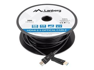KABEL HDMI M/M V2.1 50M 8K SVART OPTISK AOC LANBERG