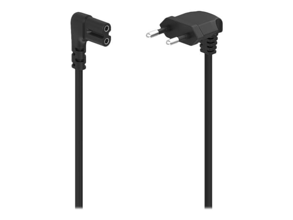 Hama - Strömkabel - Eurokontakt vinklad till power IEC 60320 C7 vinklad - AC 230 V - 5 m - formpressad - svart