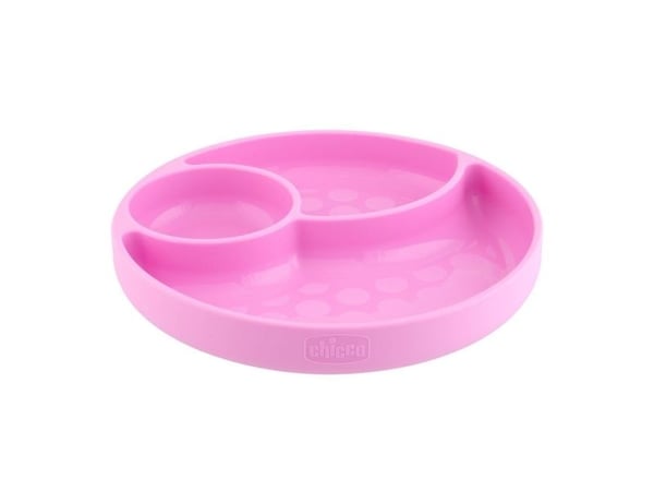 Chicco 00010216100000, Småbarnstallerken, Rosa, Silikon, Gutt/Jente, 1 år
