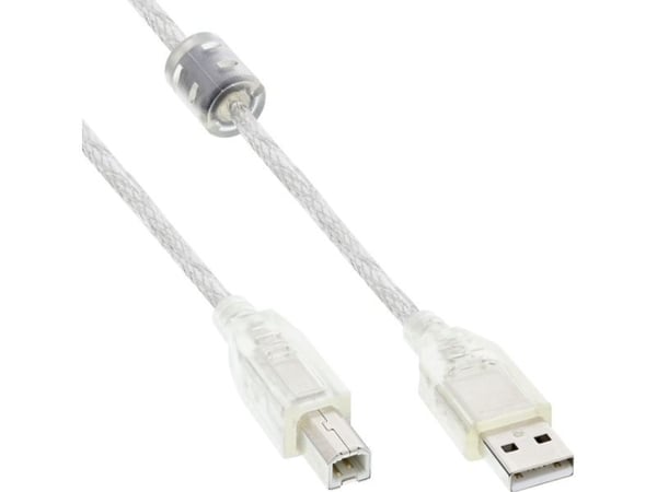 InLine 34505, 0,5 m, USB A, USB B, Hankjønn/hankjønn, 0,48 Gbit/s, Gjennomsiktig