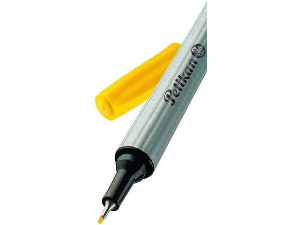 Pelikan Fineliner 96, Fint, Gult, 0,4 mm, Sølv, Gult, Tyskland, CE