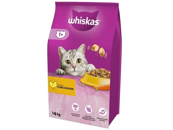 Whiskas tørrfôr for voksne katter med kylling - 14 kg