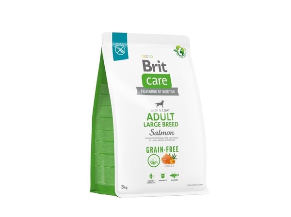 Kuivaruoka aikuisille koirille, suuret rodut - BRIT Care Grain-free Adult Salmon - 3 kg
