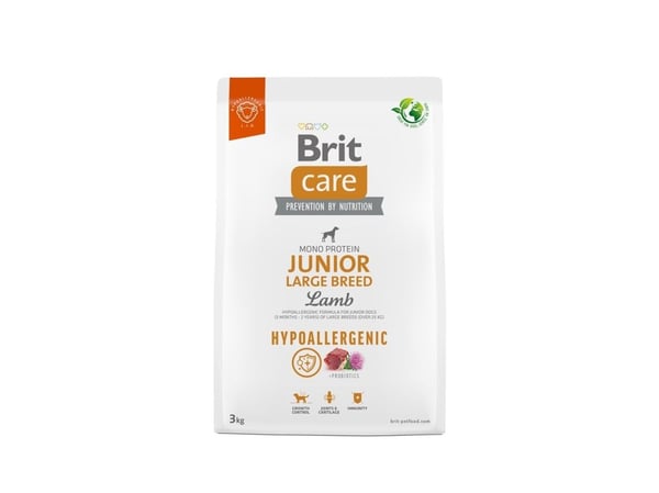 BRIT Care Hypoallergenic Junior Large Breed Lamb - kuivaruoka koirille - 3 kg