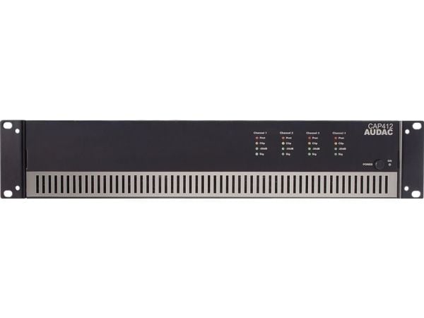 AUDAC CAP412, 4,0 kanavaa, 480 W, D, 0,3%, 100 dB, 80 W AUDAC CAP412, 4,0 kanavaa, 480 W, D, 0,3%, 100 dB, 80 W