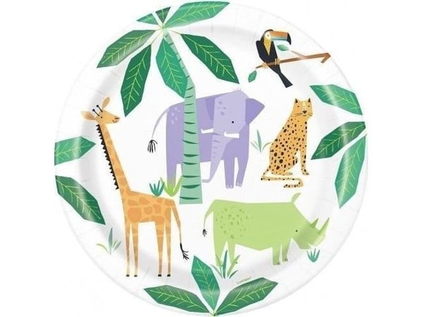 GoDan Papirtallerkener Animal Safari 23cm 8stk