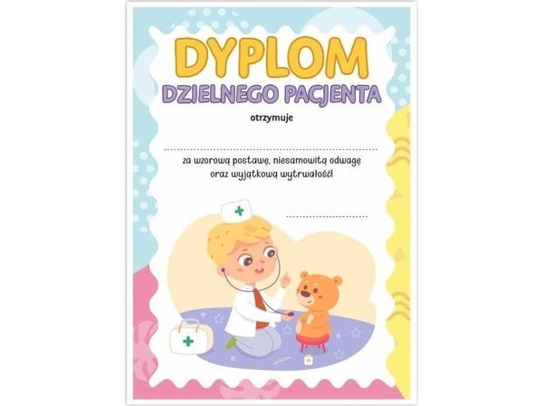 LearnHow diplom A5 for den tapre pasienten - Liten lege, 10 stk
