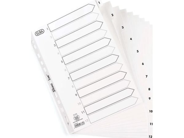 HAMELIN ELBA strong-line register A4 PP HVIS 1-12 hvit